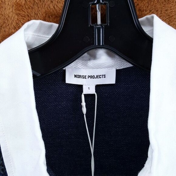NORSE PROJECTS Polo Shirt Mens Small Blue Gray Brushed Rugby Long Sleeve $325 - Picture 4 of 9